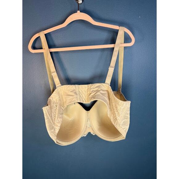 Auden Bra Women's Size 42DD Lightly Lined Strapless Bra Detachable Straps Nude - Picture 2 of 7